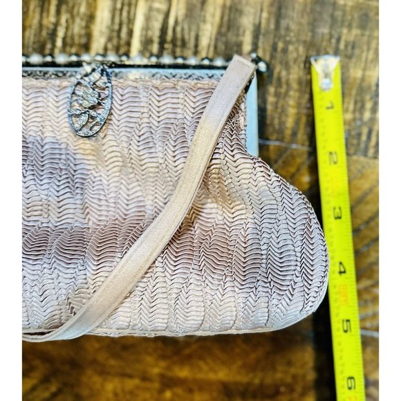 NEW Kate Landry Pink Silk With Pearls & Rhinestones  Cross body /clutch/handbag - Picture 8 of 9